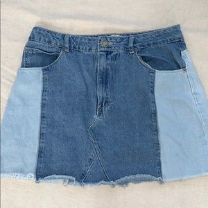 A-Line Mini Color Block Skirt